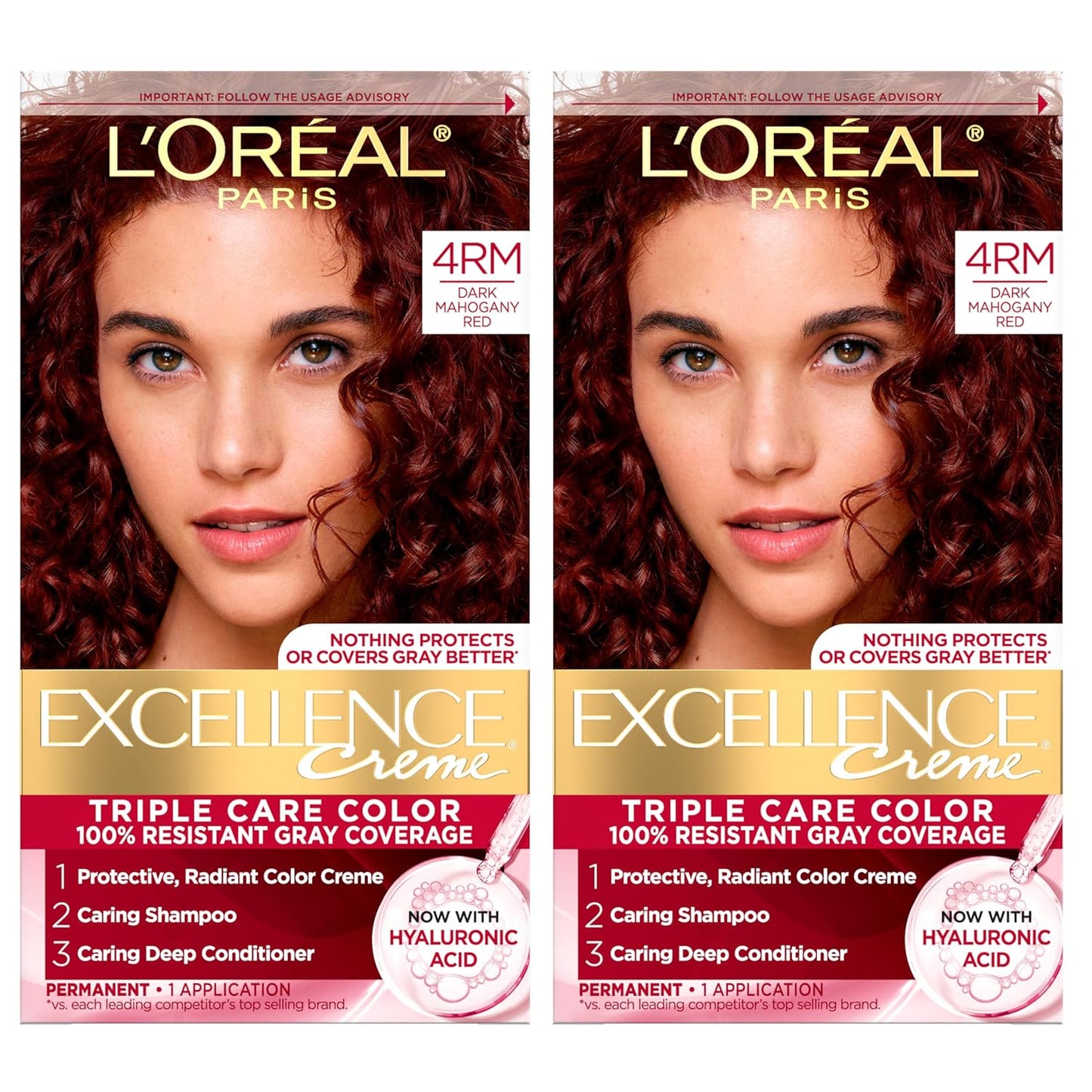 Excellence Crème Permanent Hair Dye, Triple Care Hair Color with Pro-Keratine Complex for 100% Gray Hair Coverage, 4 Dark Brown, 1 Kit