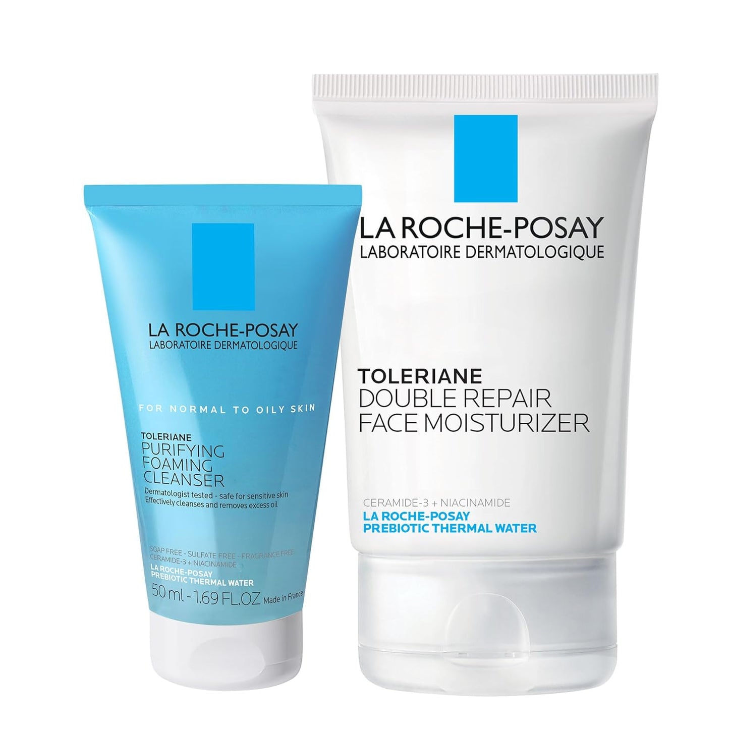 Toleriane Double Repair Face Moisturizer, Daily Moisturizer Face Cream with Ceramide & Niacinamide for All Skin Types, Immediate Comfort & Long Lasting Hydration, Fragrance Free