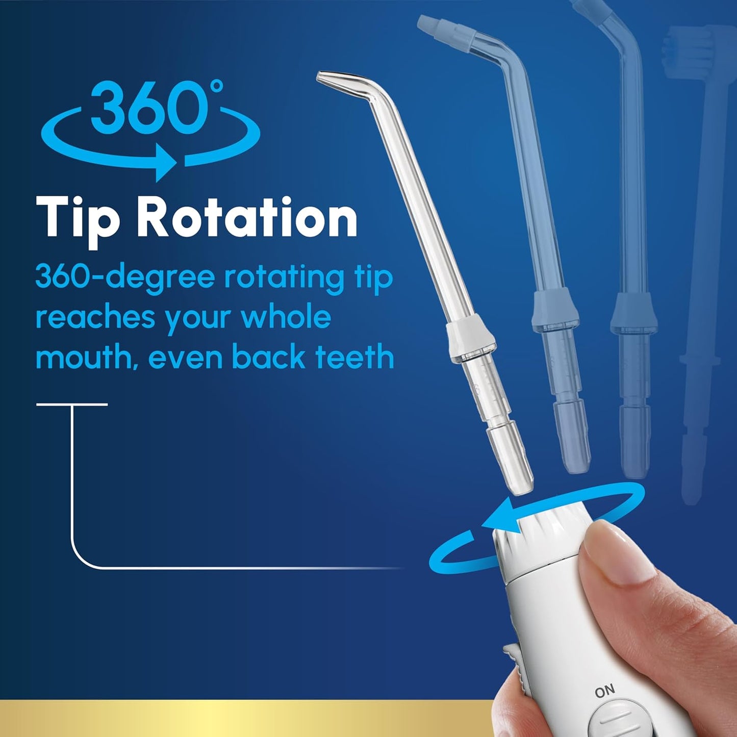 Aquarius Water Flosser for Teeth Cleaning, Gums, Braces, Dental Care, Electric Power with 10 Settings, 7 Tips for Multiple Users and Needs, ADA Accepted, White WP-660, Packaging May Vary