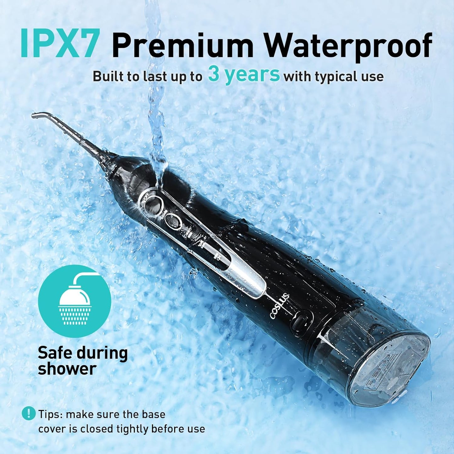 Water Dental Flosser Teeth Pick: Portable Cordless Oral Irrigator 300ML Rechargeable Travel Irrigation Cleaner IPX7 Waterproof Electric Flossing Machine for Teeth Cleaning C20(F5020E)