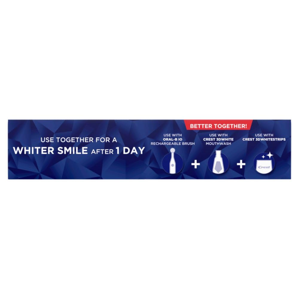 3D White Advanced Luminous Mint Teeth Whitening Toothpaste, Toothpaste, 3.7 Oz Pack of 4 - Helps Remove Surface Stains, Whitens Teeth, Strengthens Tooth Enamel, Protects against Cavities