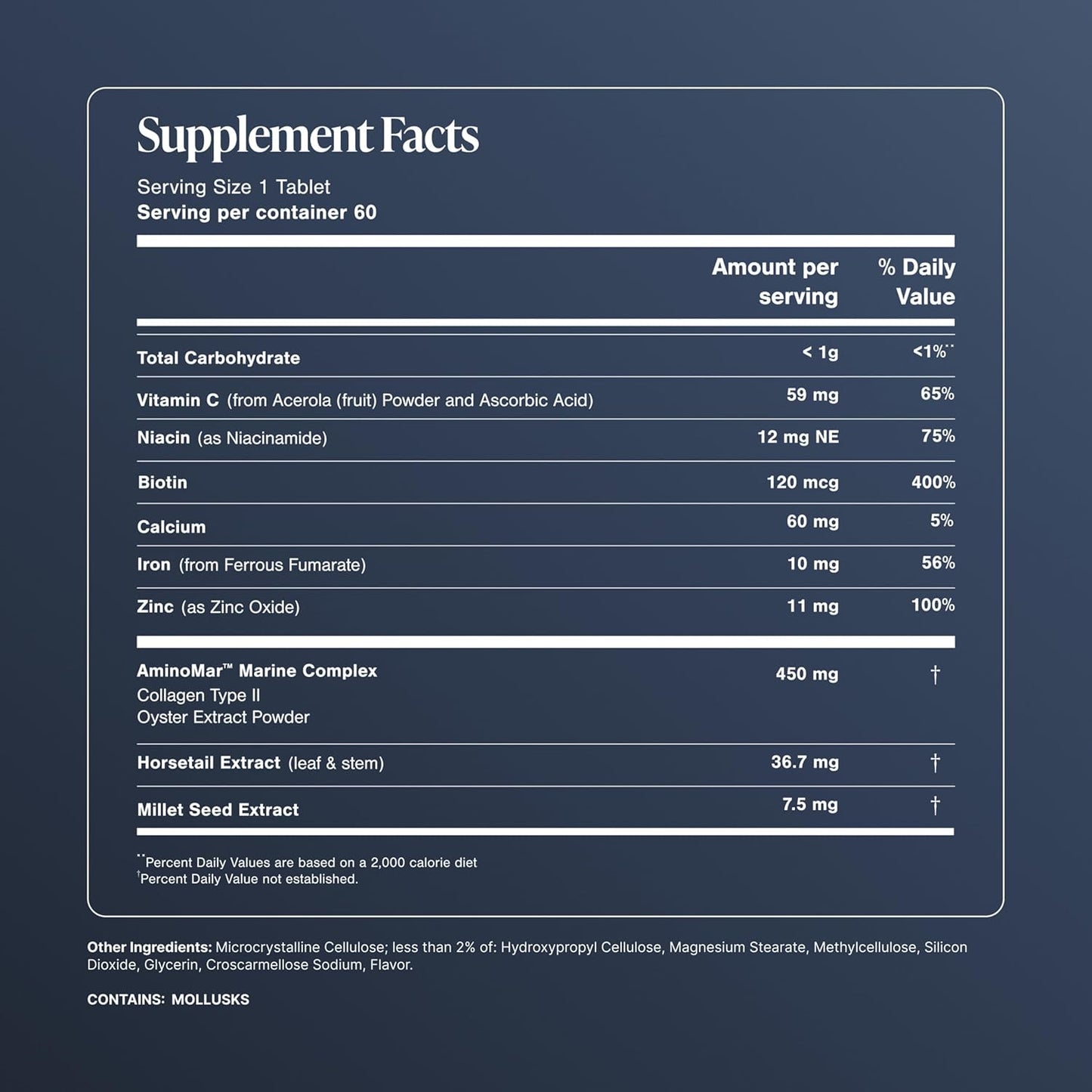 Hair Growth Supplements for Women for Thicker, Fuller Hair, Nourishes Thinning & Loss, with Proprietary Collagen Complex, 60 Tablets, 1 Month Supply