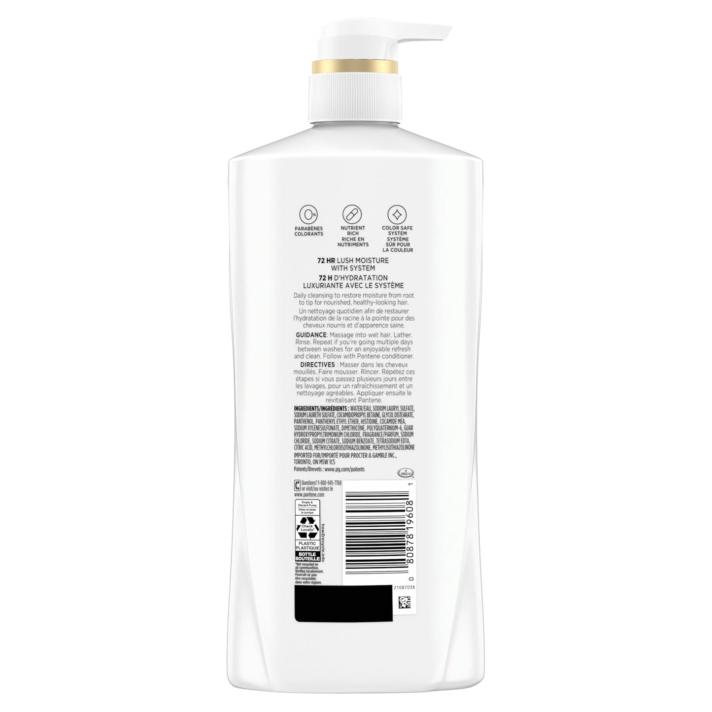 Shampoo & Conditioner Set, Daily Moisture Renewal - Pro-V Nutrients for Dry, Color-Treated, Straight to Curly Hair, 72-Hour Hydration & Softness, 52.8 Oz Total + Miracle Rescue Shot (0.5 Oz)