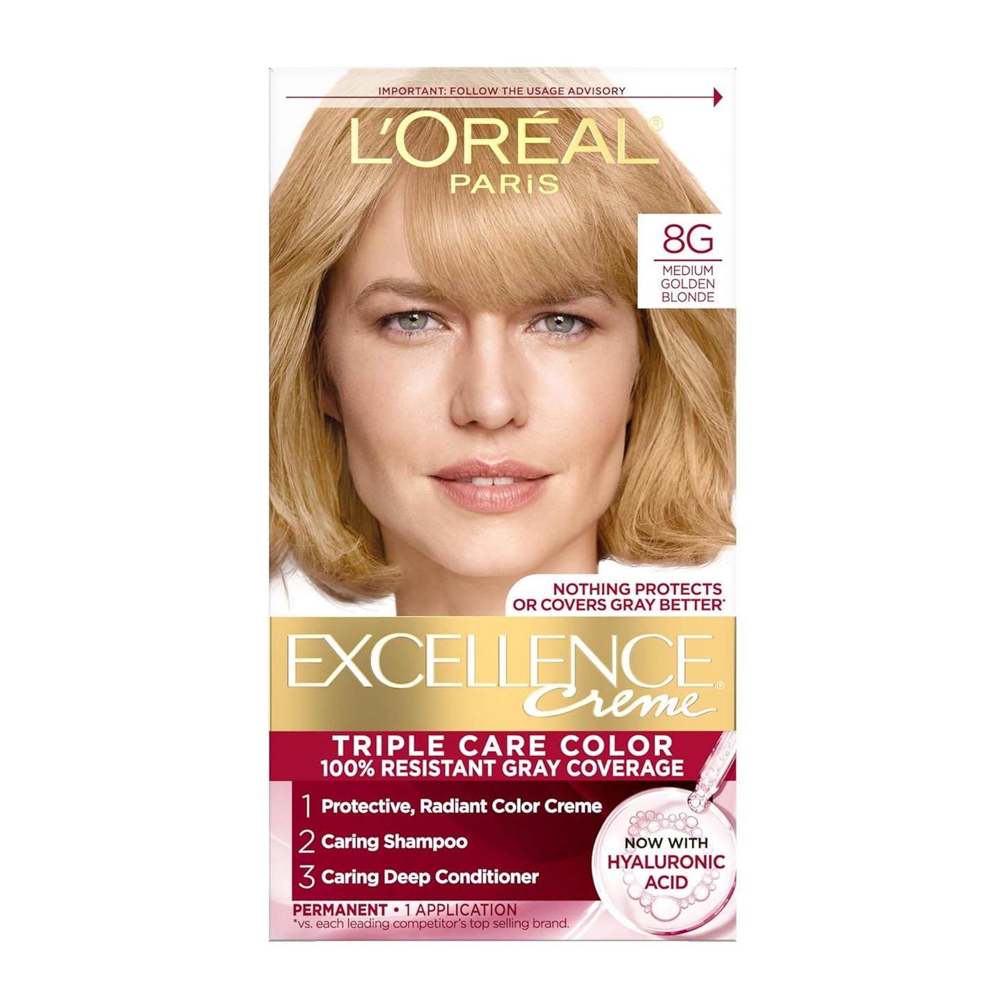 Excellence Crème Permanent Hair Dye, Triple Care Hair Color with Pro-Keratine Complex for 100% Gray Hair Coverage, 4 Dark Brown, 1 Kit