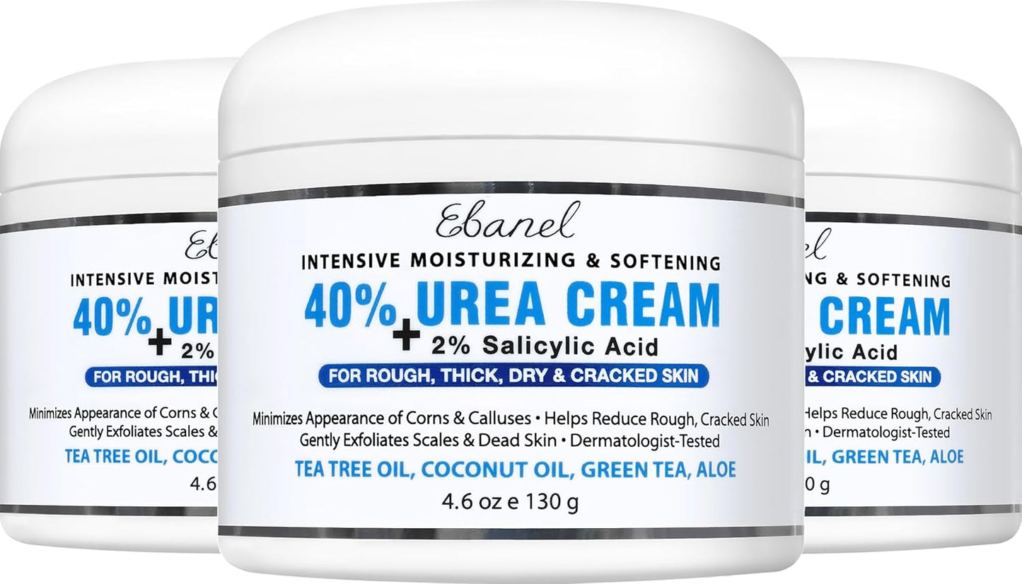 Urea Cream 40% plus Salicylic Acid 2%, Foot Cream for Dry Cracked Heels Feet Knees Elbows Hands, Foot Dead Skin Cuticle Callus Remover Toenail Softener, Keratolytic Skin Barrier Repair