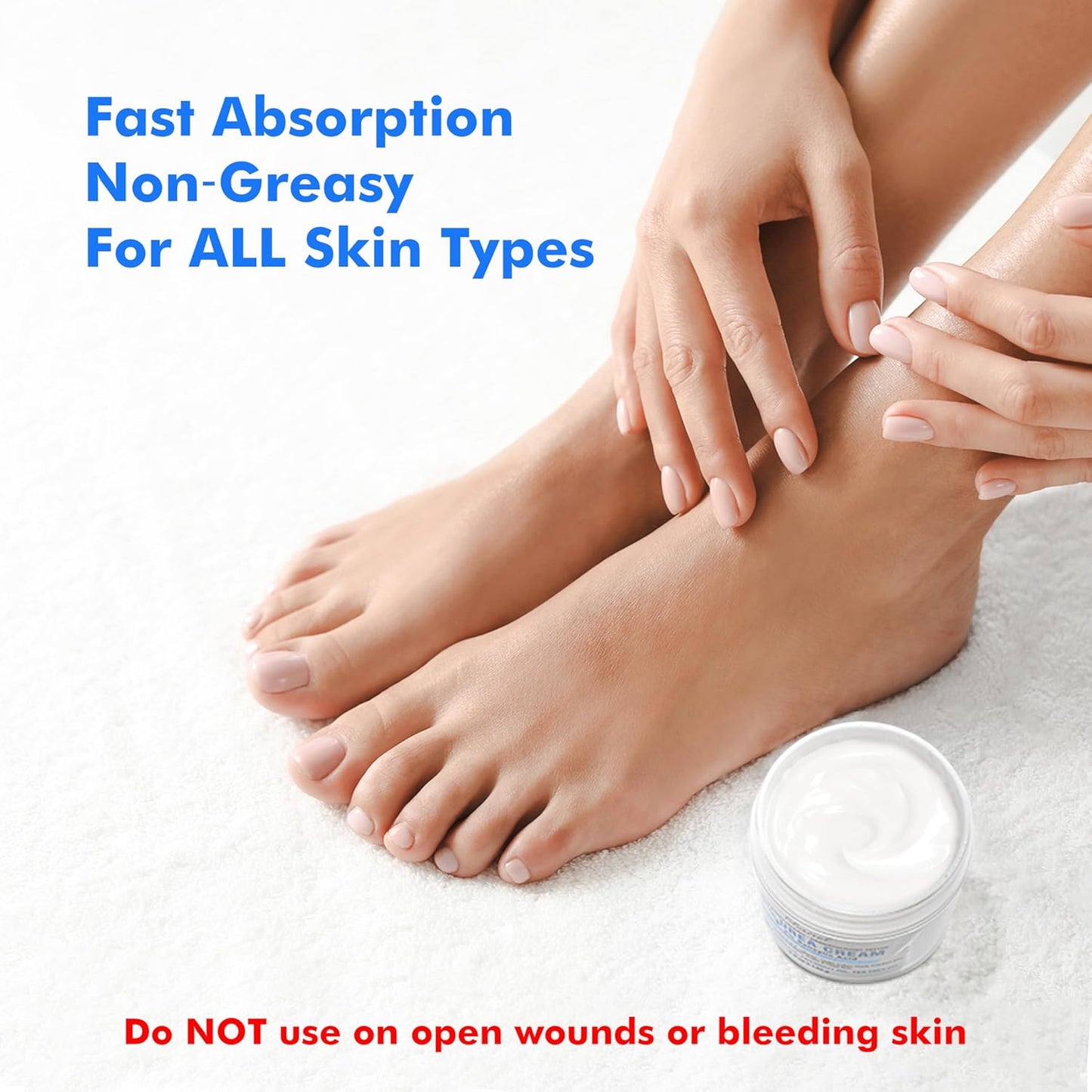 Urea Cream 40% plus Salicylic Acid 2%, Foot Cream for Dry Cracked Heels Feet Knees Elbows Hands, Foot Dead Skin Cuticle Callus Remover Toenail Softener, Keratolytic Skin Barrier Repair