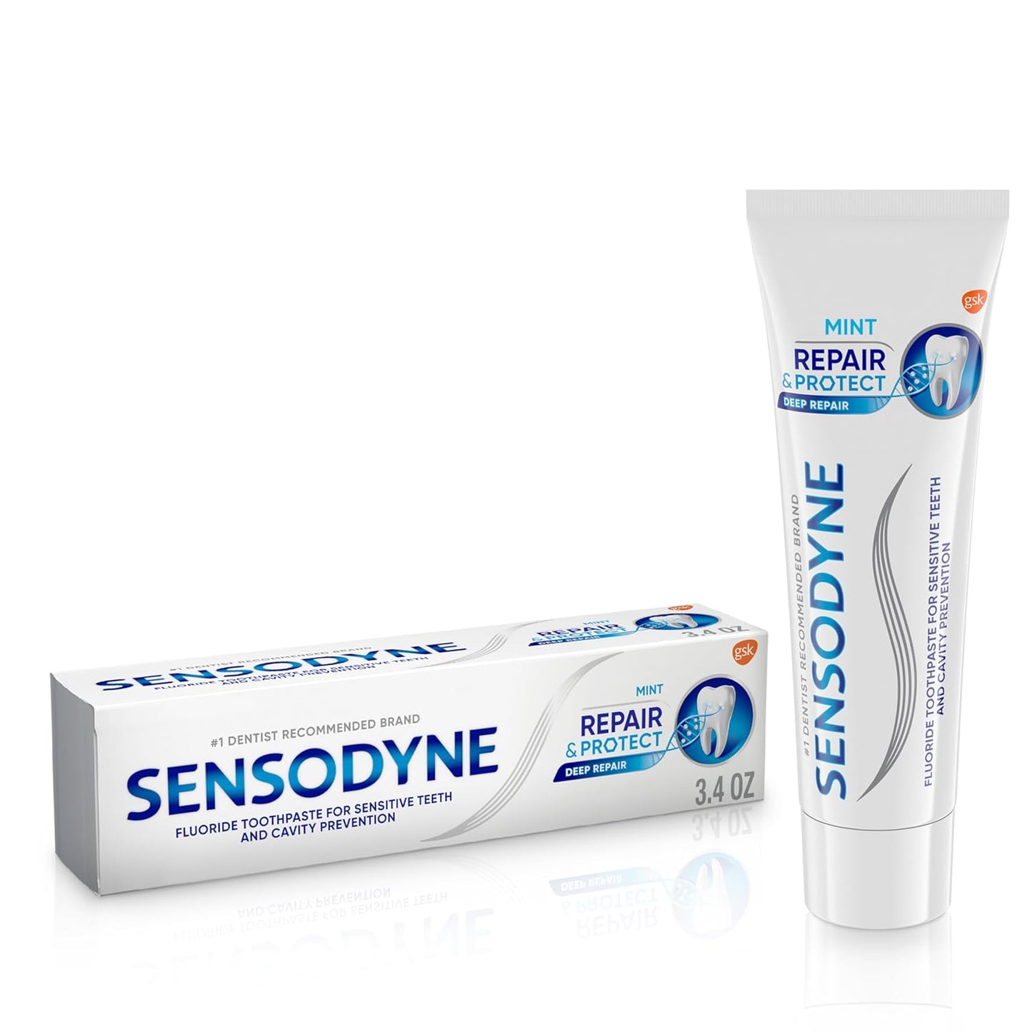 Repair and Protect Whitening Toothpaste, Toothpaste for Sensitive Teeth and Cavity Prevention, 3.4 Oz (Pack of 2)