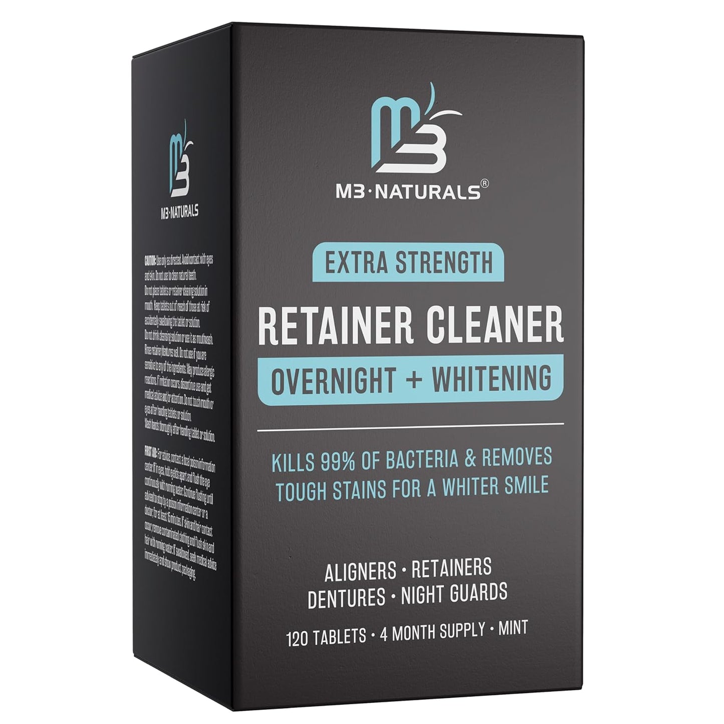 Retainer Cleanser Tablets Invisalign Cleaner, Removes Odors Discoloration Stains and Plaque 4 Month Supply Denture Cleansers Retainers Mouth Guards Denture Bath Mint by