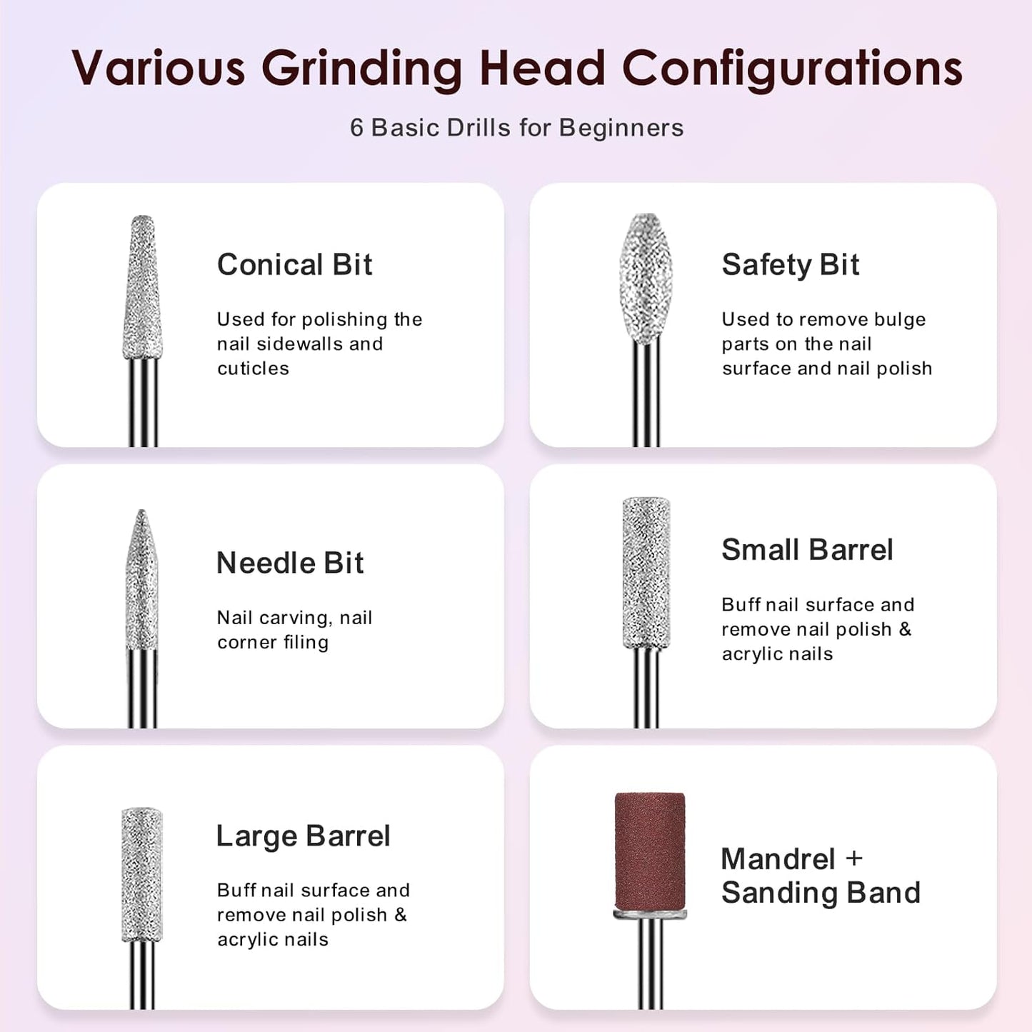 Cordless Nail Drill Electric File: Professional for Acrylic Gel Dip Powder Nails Portable Nail Drill Machine Kit for Manicure Pedicure Nail Set with Everything Rechargeable Lightweight