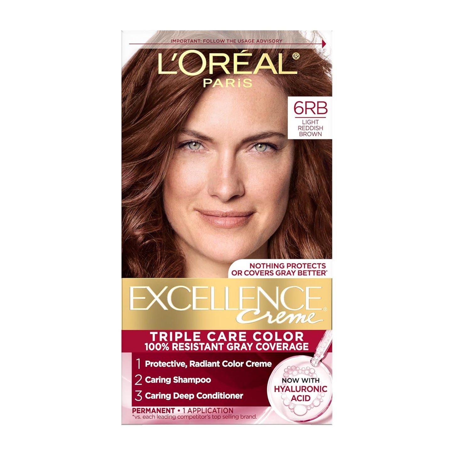 Excellence Crème Permanent Hair Dye, Triple Care Hair Color with Pro-Keratine Complex for 100% Gray Hair Coverage, 4 Dark Brown, 1 Kit