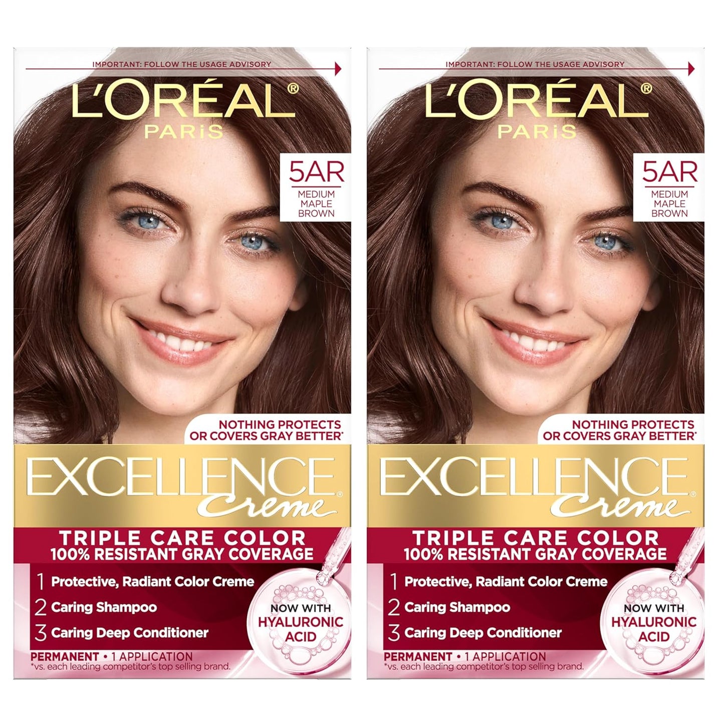 Excellence Crème Permanent Hair Dye, Triple Care Hair Color with Pro-Keratine Complex for 100% Gray Hair Coverage, 4 Dark Brown, 1 Kit