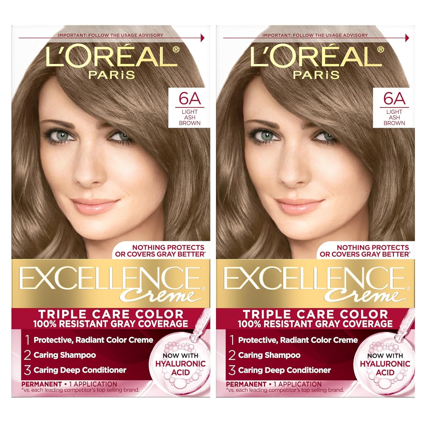 Excellence Crème Permanent Hair Dye, Triple Care Hair Color with Pro-Keratine Complex for 100% Gray Hair Coverage, 4 Dark Brown, 1 Kit