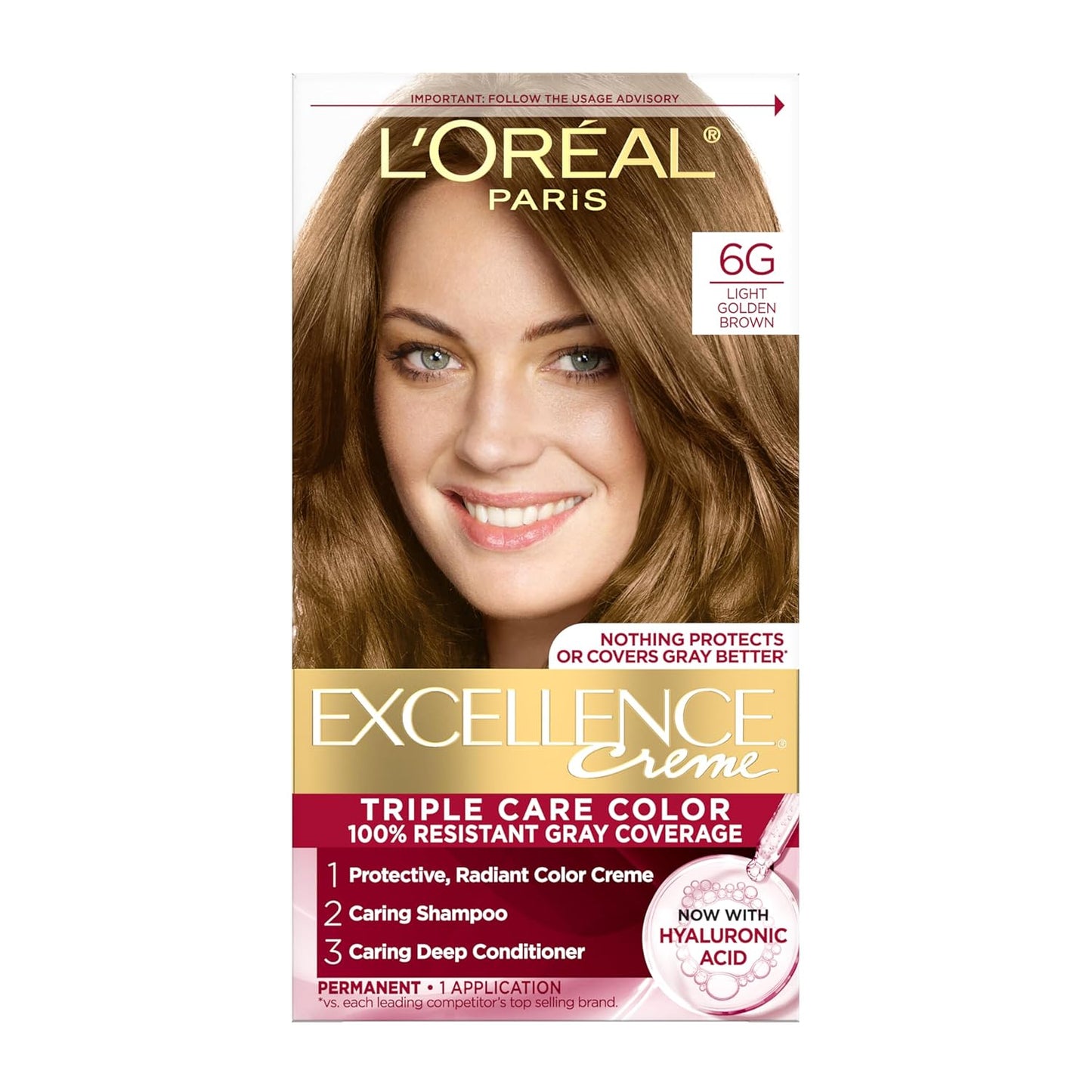 Excellence Crème Permanent Hair Dye, Triple Care Hair Color with Pro-Keratine Complex for 100% Gray Hair Coverage, 4 Dark Brown, 1 Kit