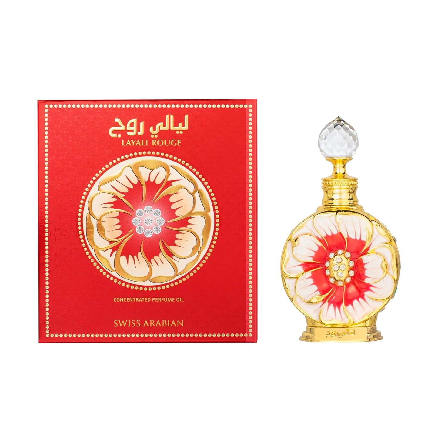 Layali Rouge - Luxury Products from Dubai - Long Lasting Personal Perfume Oil Fragrance - a Seductive Signature Aroma - 0.5 Oz