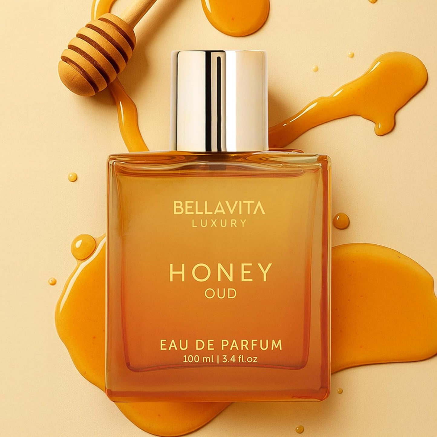 Luxury Honey Oud Eau De Parfum (3.4 Fl. Oz.) | Patchouli, Vanilla, Bergamot, Floral & Spicy + Made with Clean & Vegan Essentials Oils + Cruelty Free | Long-Lasting Unisex Fragrance