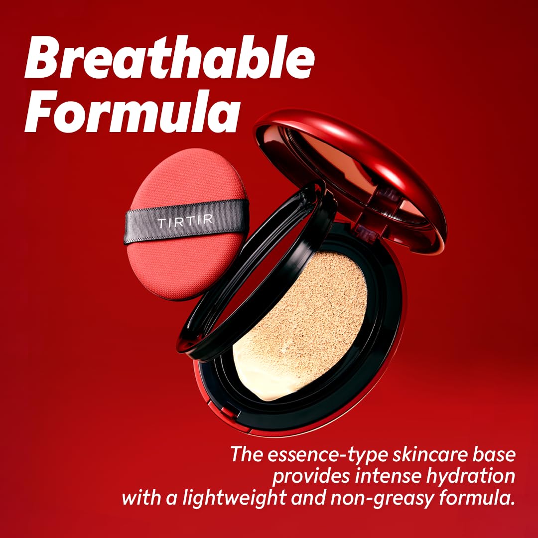 Mask Fit Red Cushion Foundation | Full Coverage, Weightless, Skin Fit, Satin Glow Finish, Korean Makeup BB Foundation, Beauty, Tattoo Cover Up, Buildable (#23N Sand, 0.63 Fl Oz)