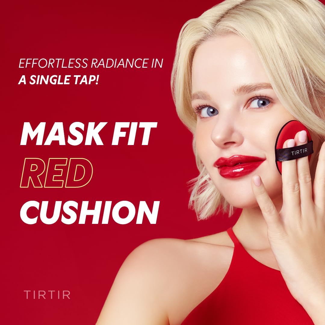 Mask Fit Red Cushion Foundation | Full Coverage, Weightless, Skin Fit, Satin Glow Finish, Korean Makeup BB Foundation, Beauty, Tattoo Cover Up, Buildable (#23N Sand, 0.63 Fl Oz)