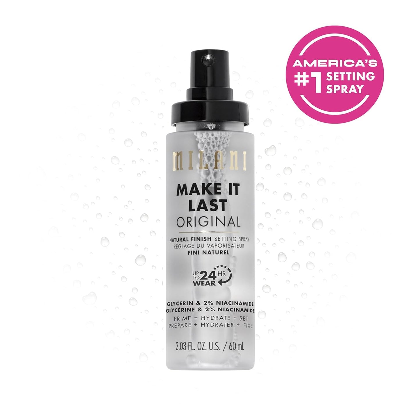 Setting Spray + Primer, Make It Last Original - Natural Finish with Niacinamide for Hydration, Setting Spray for Makeup and Face Primer, 3-In-1 Prime + Hydrate + Set, 2.03 Fl. Oz