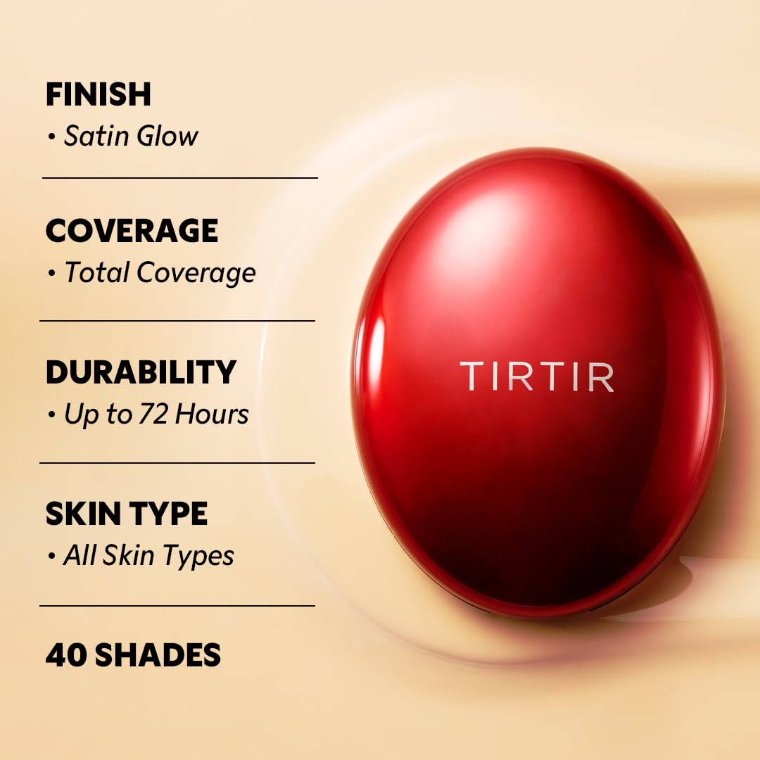 Mask Fit Red Cushion Foundation | Full Coverage, Weightless, Skin Fit, Satin Glow Finish, Korean Makeup BB Foundation, Beauty, Tattoo Cover Up, Buildable (#23N Sand, 0.63 Fl Oz)