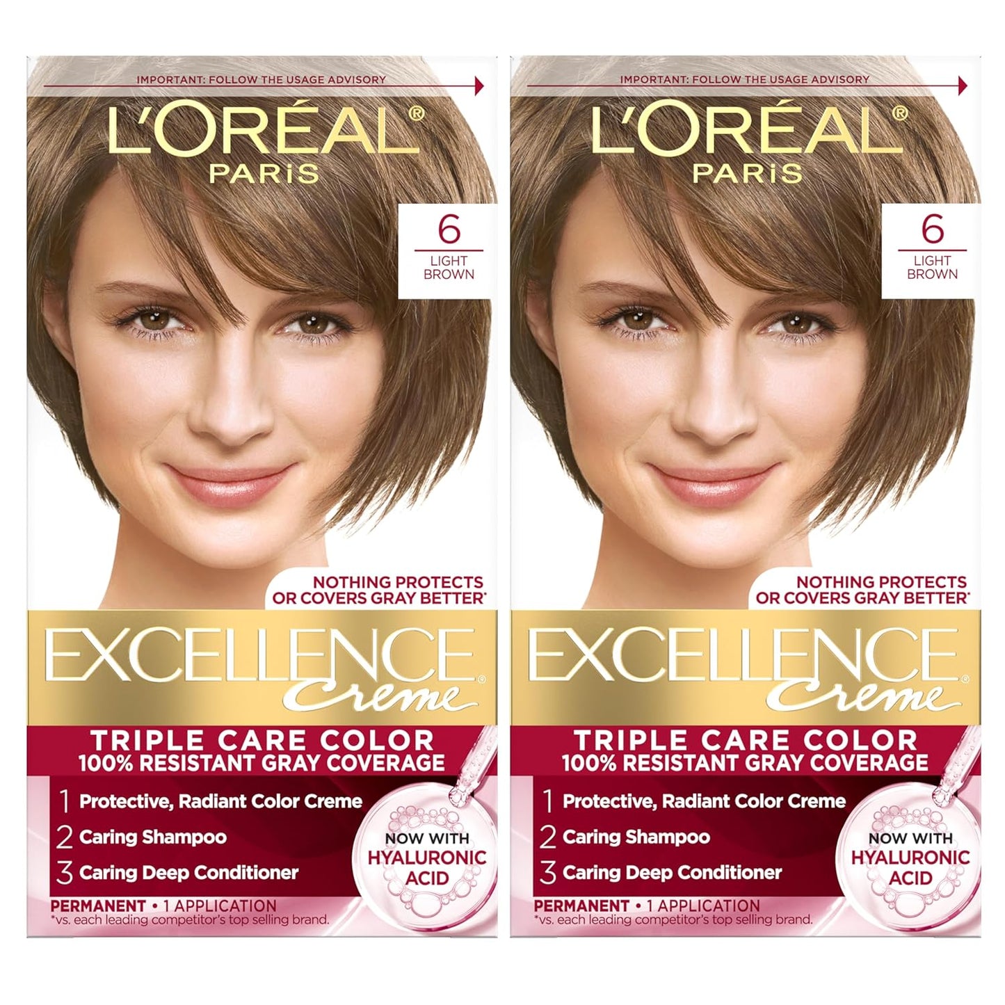 Excellence Crème Permanent Hair Dye, Triple Care Hair Color with Pro-Keratine Complex for 100% Gray Hair Coverage, 4 Dark Brown, 1 Kit