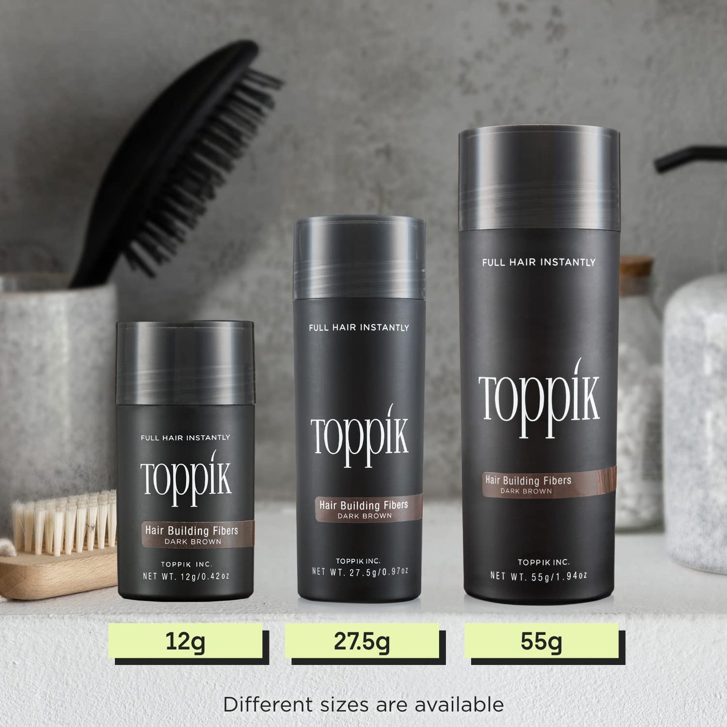 Toppik Hair Building Fibers, Fill in Fine or Thinning Hair Instantly Thicker, Fuller Looking Hair 9 Shades,4 Size Options