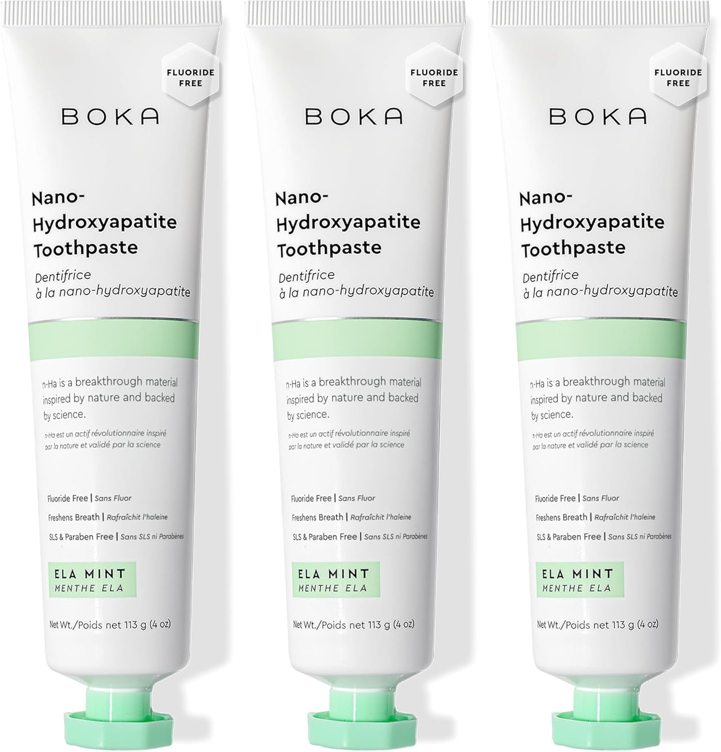 Fluoride Free Toothpaste, Nano Hydroxyapatite Toothpaste, Appropriate for Sensitive Teeth - for Adult, Kids Oral Care - Ela Mint Flavor, 4 Fl Oz 1Pk US Manufactured