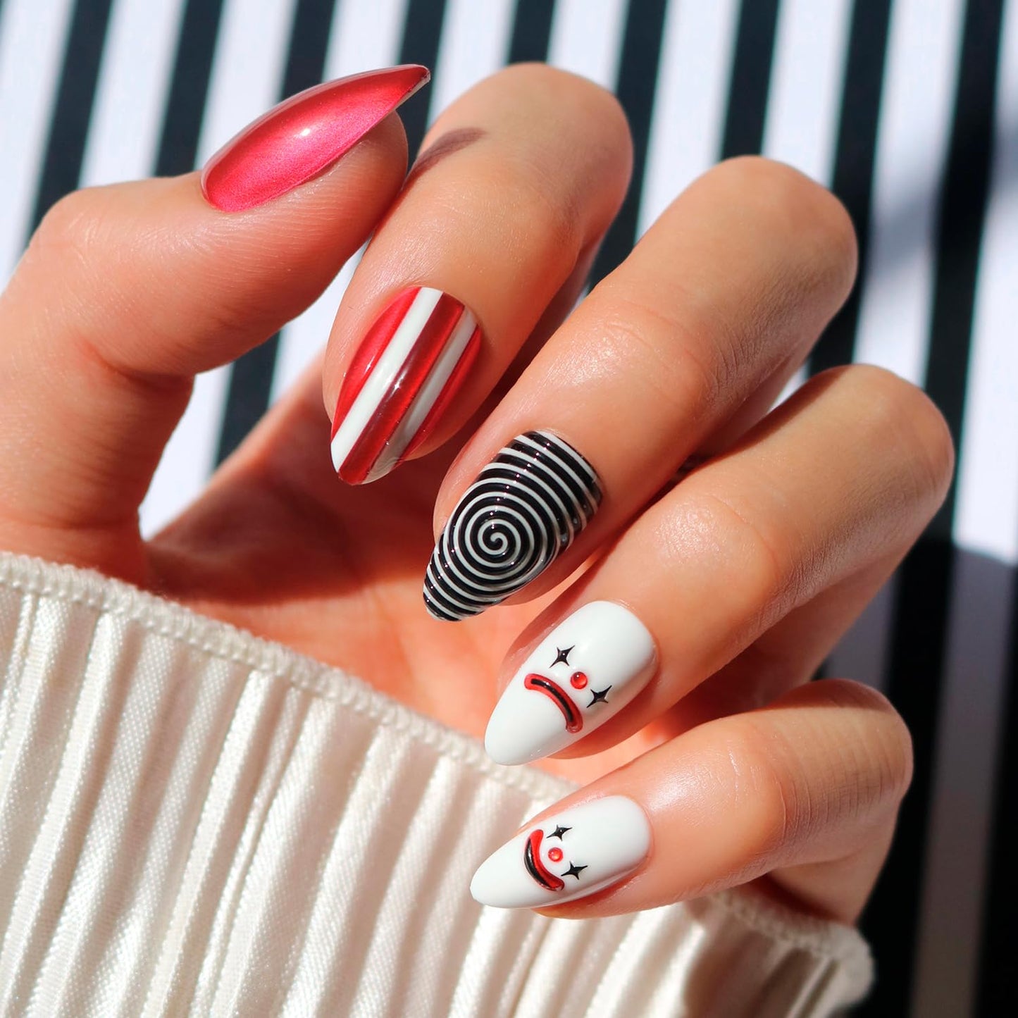 Press on Nails - Tiny Pumpkin | Short Squoval French Tip Fake Nails with Pumpkin Graphics & Glossy Finish, Salon Quality Halloween Nails | 15 Sizes - 30 Nail Kit with Glue