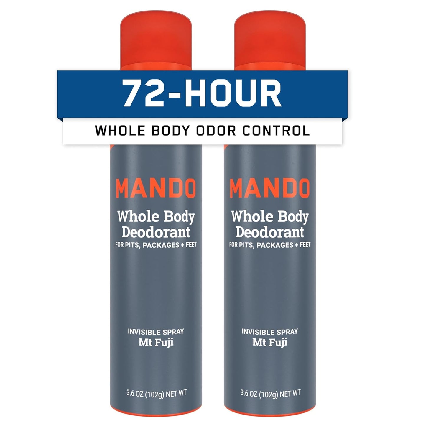 Whole Body Deodorant for Men - Invisible Spray Deodorant - 72 Hour Odor Control - Low Irritation Formula - Aluminum Free, Benzene Free - 3.6 Ounce Cans (Pack of 2) - Pro Sport