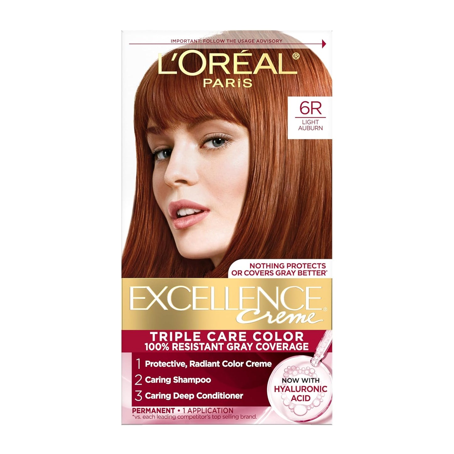 Excellence Crème Permanent Hair Dye, Triple Care Hair Color with Pro-Keratine Complex for 100% Gray Hair Coverage, 4 Dark Brown, 1 Kit