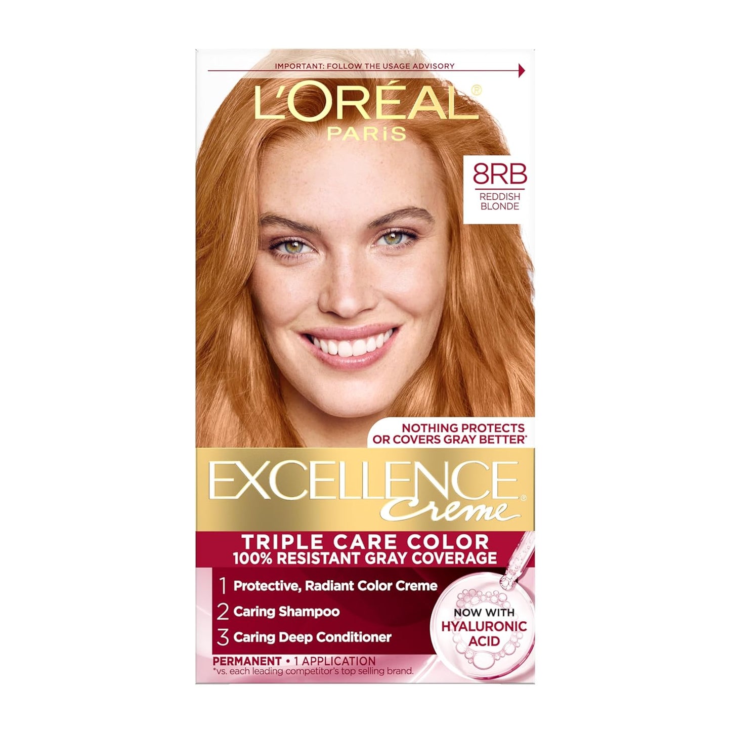 Excellence Crème Permanent Hair Dye, Triple Care Hair Color with Pro-Keratine Complex for 100% Gray Hair Coverage, 4 Dark Brown, 1 Kit