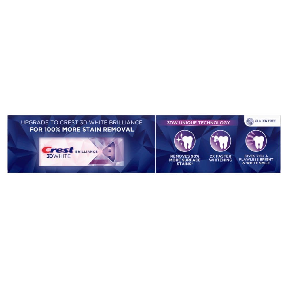 3D White Advanced Luminous Mint Teeth Whitening Toothpaste, Toothpaste, 3.7 Oz Pack of 4 - Helps Remove Surface Stains, Whitens Teeth, Strengthens Tooth Enamel, Protects against Cavities