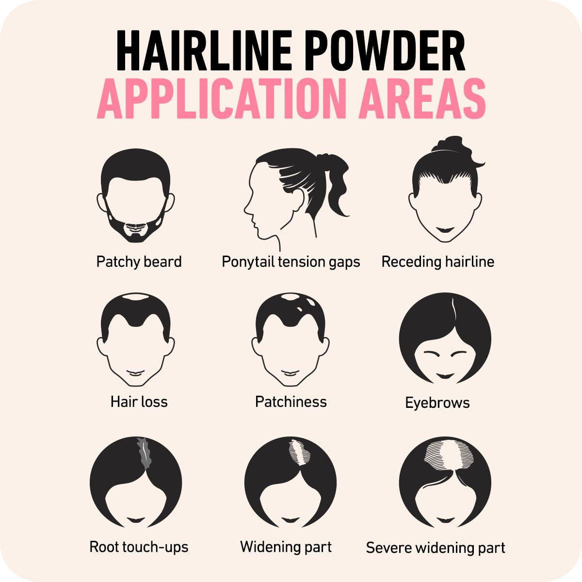 Hairline Powder - Root Touch up Hair Color for Gray Coverage - Bald Spot Concealing Hair Powder for Women & Men - 48-Hour Stain-Proof - Dark Brown