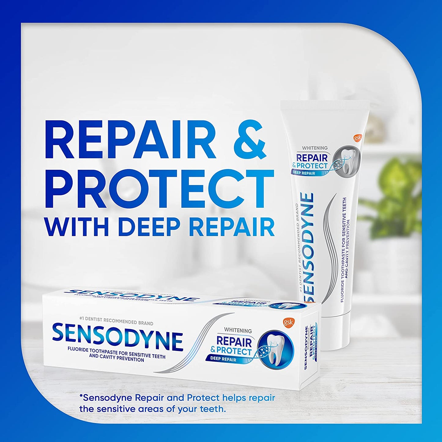Repair and Protect Whitening Toothpaste, Toothpaste for Sensitive Teeth and Cavity Prevention, 3.4 Oz (Pack of 2)