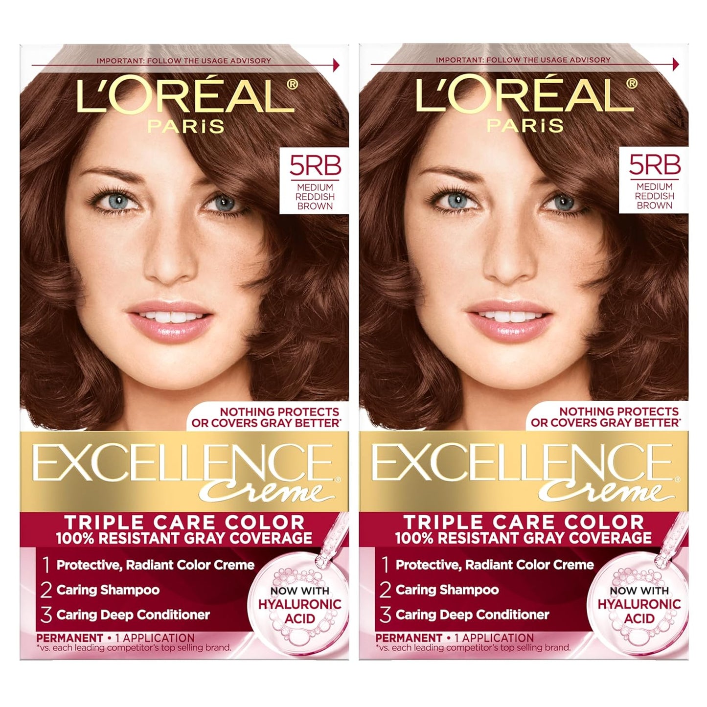Excellence Crème Permanent Hair Dye, Triple Care Hair Color with Pro-Keratine Complex for 100% Gray Hair Coverage, 4 Dark Brown, 1 Kit