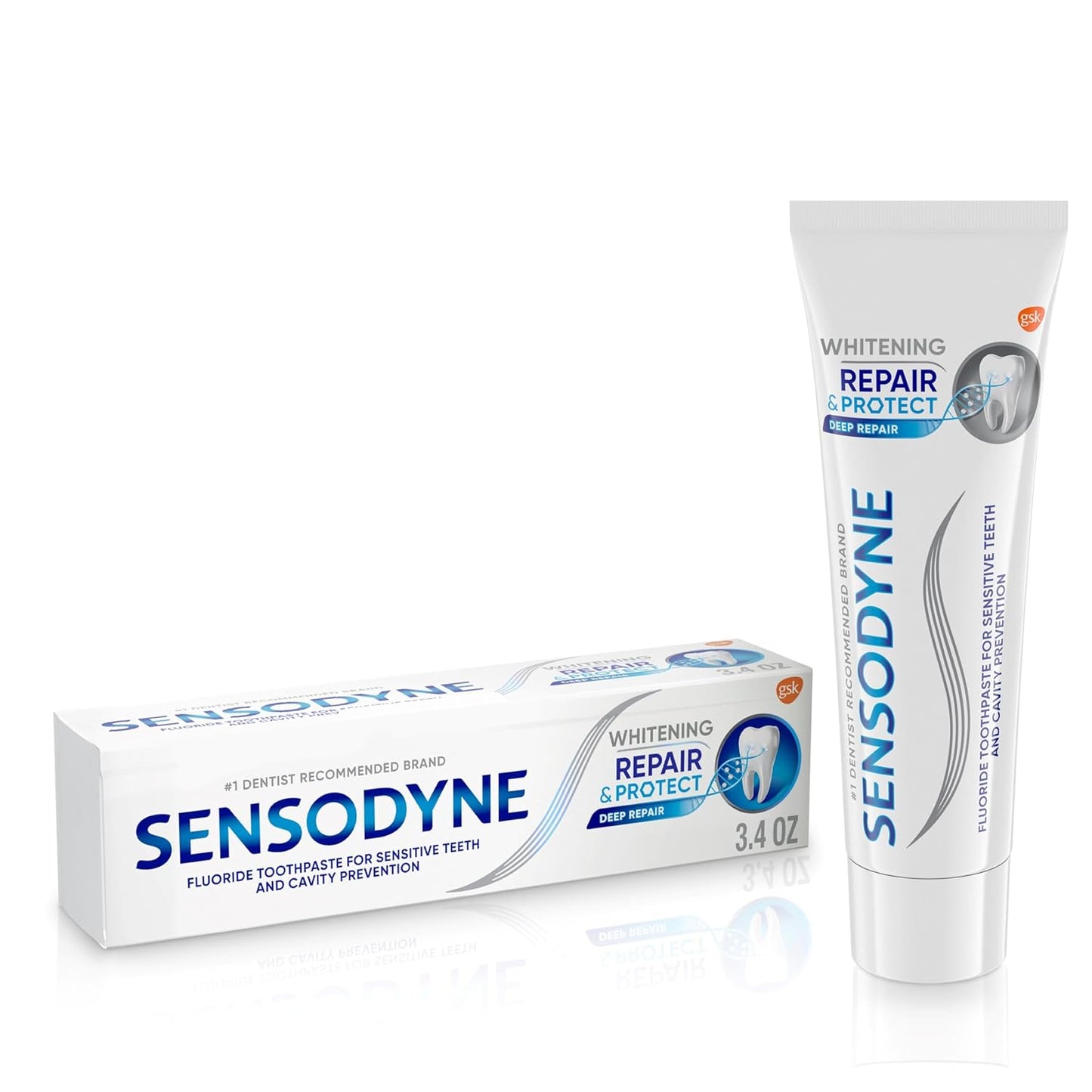 Repair and Protect Whitening Toothpaste, Toothpaste for Sensitive Teeth and Cavity Prevention, 3.4 Oz (Pack of 2)