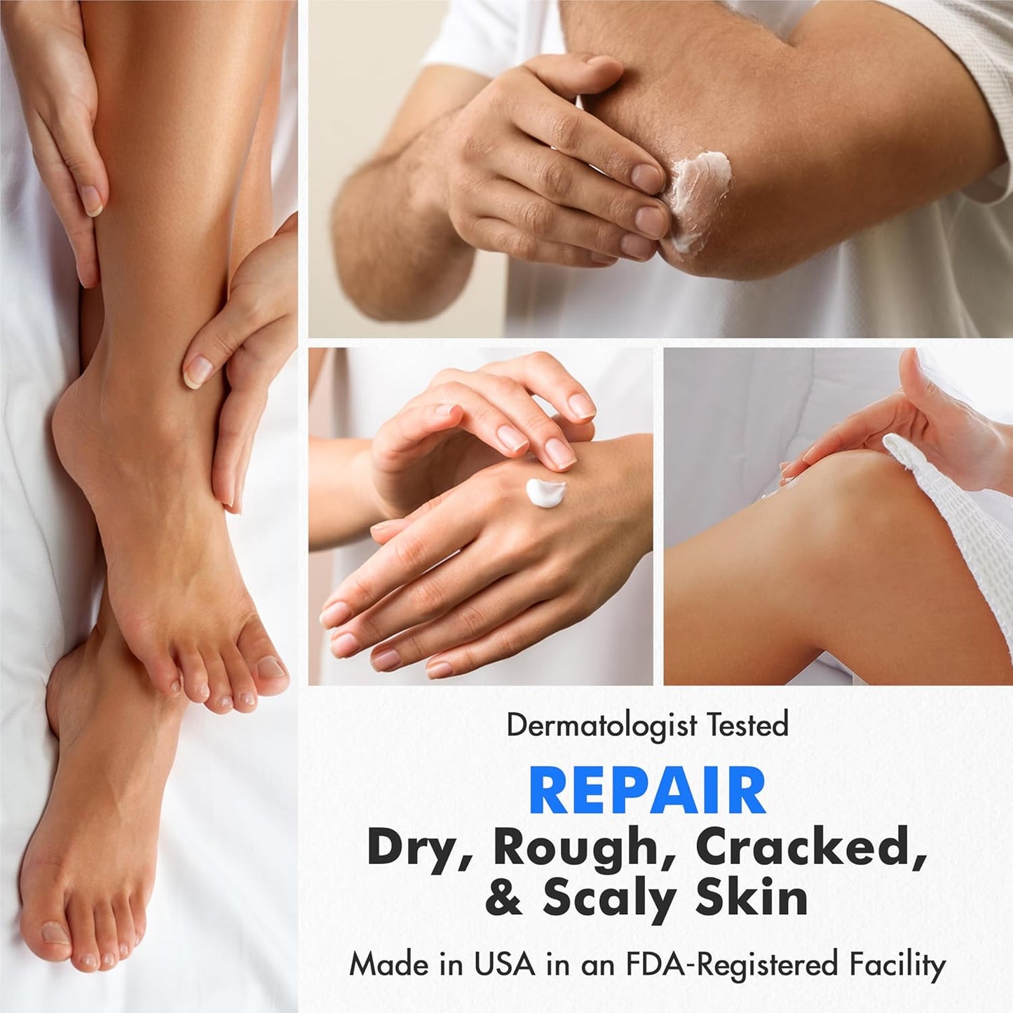 Urea Cream 40% plus Salicylic Acid 2%, Foot Cream for Dry Cracked Heels Feet Knees Elbows Hands, Foot Dead Skin Cuticle Callus Remover Toenail Softener, Keratolytic Skin Barrier Repair