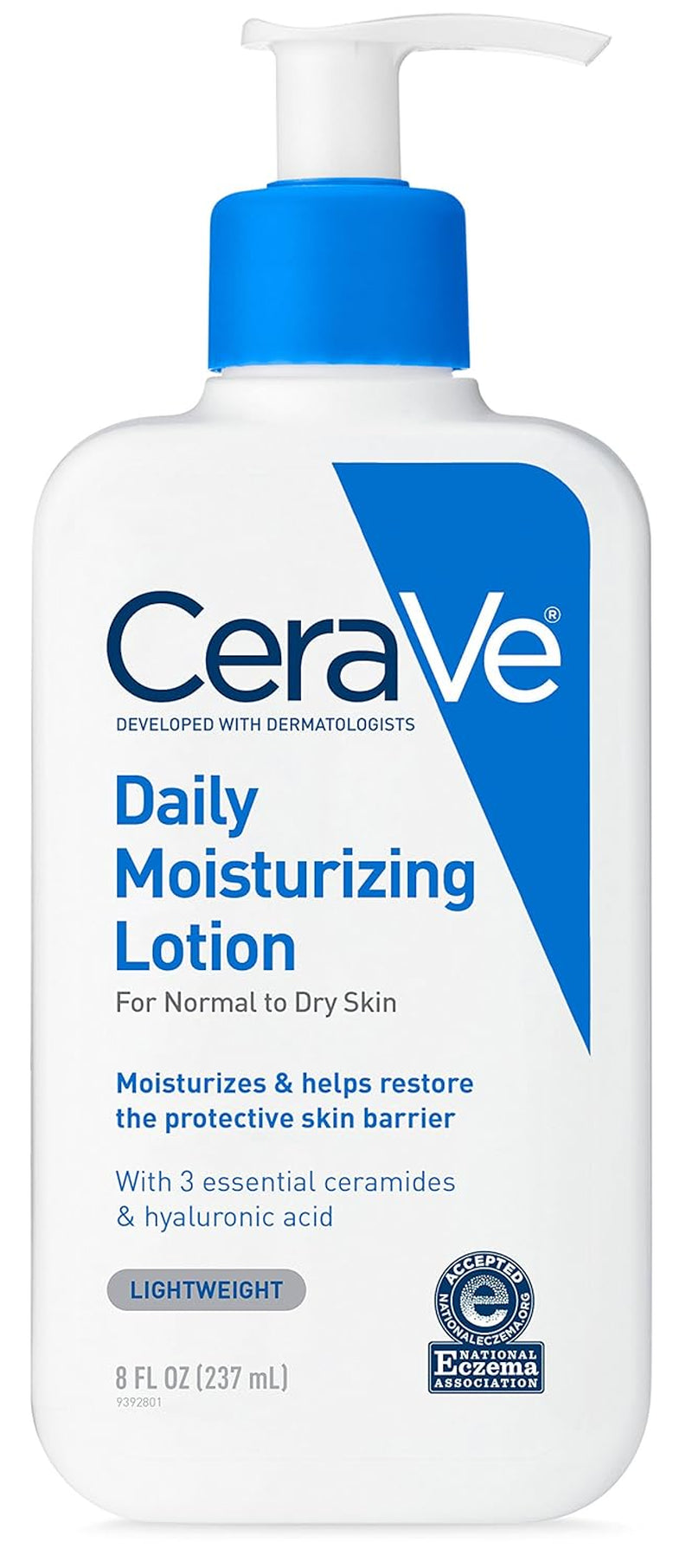 Daily Moisturizing Lotion for Dry Skin, Body Lotion & Face Moisturizer with Hyaluronic Acid and Ceramides, Daily Moisturizer, Fragrance Free, Oil-Free, 19 Ounce