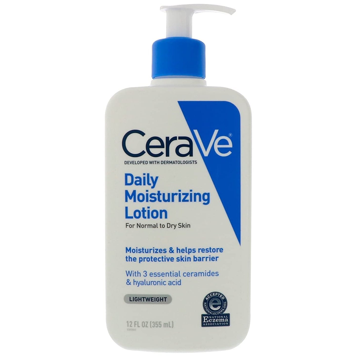 Daily Moisturizing Lotion for Dry Skin, Body Lotion & Face Moisturizer with Hyaluronic Acid and Ceramides, Daily Moisturizer, Fragrance Free, Oil-Free, 19 Ounce