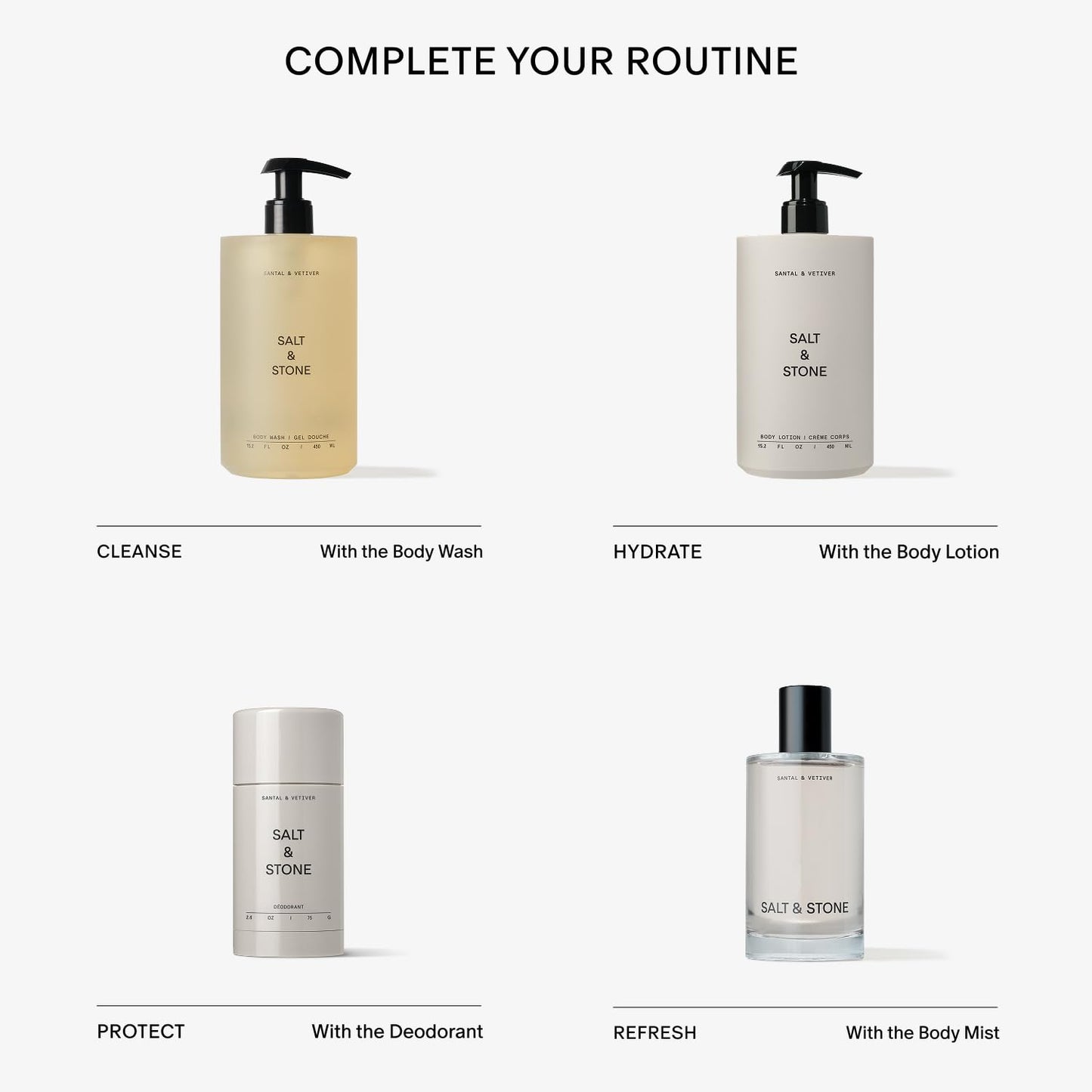 Body Mist, Santal & Vetiver Scent, Skincare Infused Perfume Hair & Body Spray for Women and Men, Hydrating Fragrance with Glycerin and Red Algae, Vegan, Cruelty Free, 3.4 Fl Oz