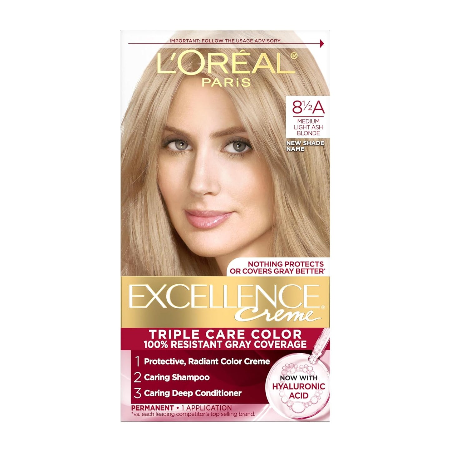 Excellence Crème Permanent Hair Dye, Triple Care Hair Color with Pro-Keratine Complex for 100% Gray Hair Coverage, 4 Dark Brown, 1 Kit