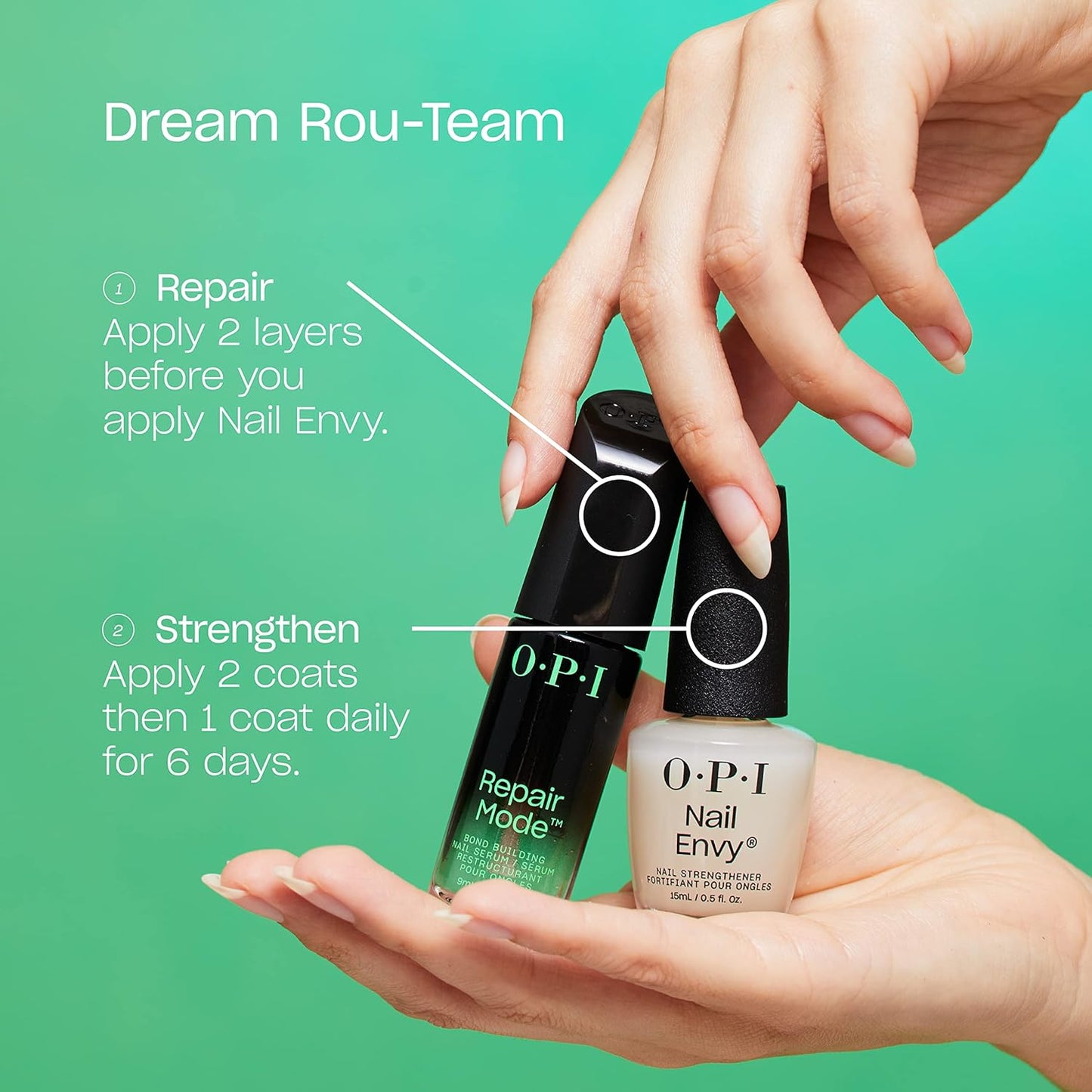 Nail Envy Nail Strengthener | Clear & Opaque Crème Nail Polish Treatment | Strengthen Weak & Thin Nails