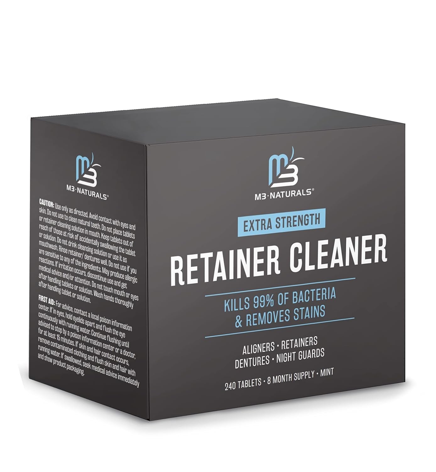 Retainer Cleanser Tablets Invisalign Cleaner, Removes Odors Discoloration Stains and Plaque 4 Month Supply Denture Cleansers Retainers Mouth Guards Denture Bath Mint by