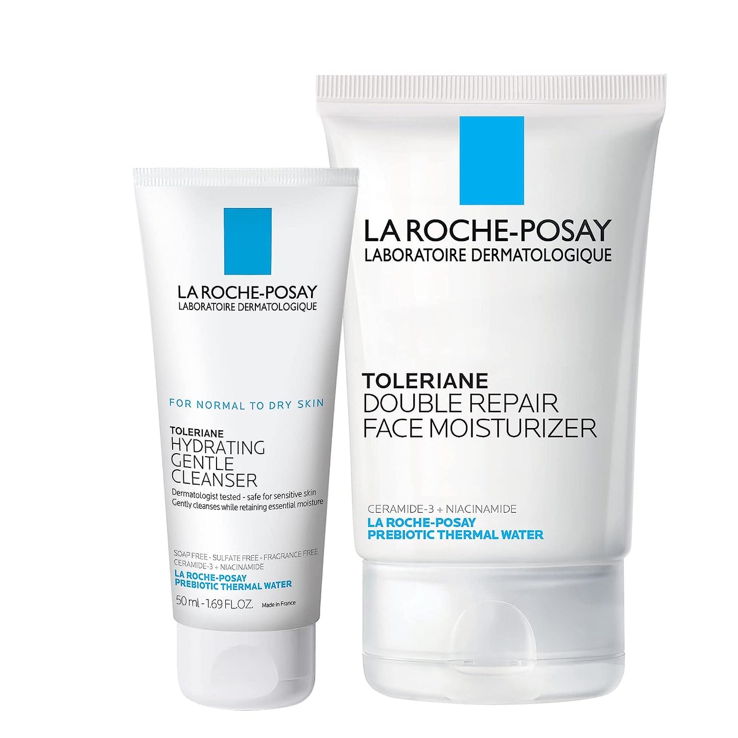 Toleriane Double Repair Face Moisturizer, Daily Moisturizer Face Cream with Ceramide & Niacinamide for All Skin Types, Immediate Comfort & Long Lasting Hydration, Fragrance Free
