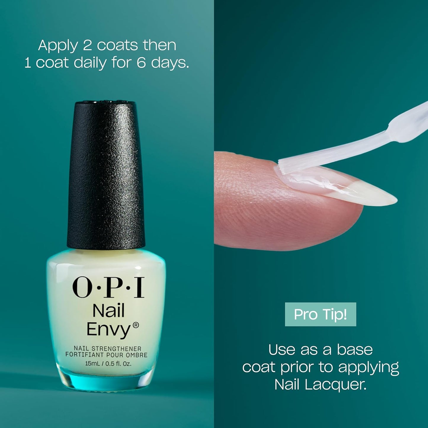 Nail Envy Nail Strengthener | Clear & Opaque Crème Nail Polish Treatment | Strengthen Weak & Thin Nails