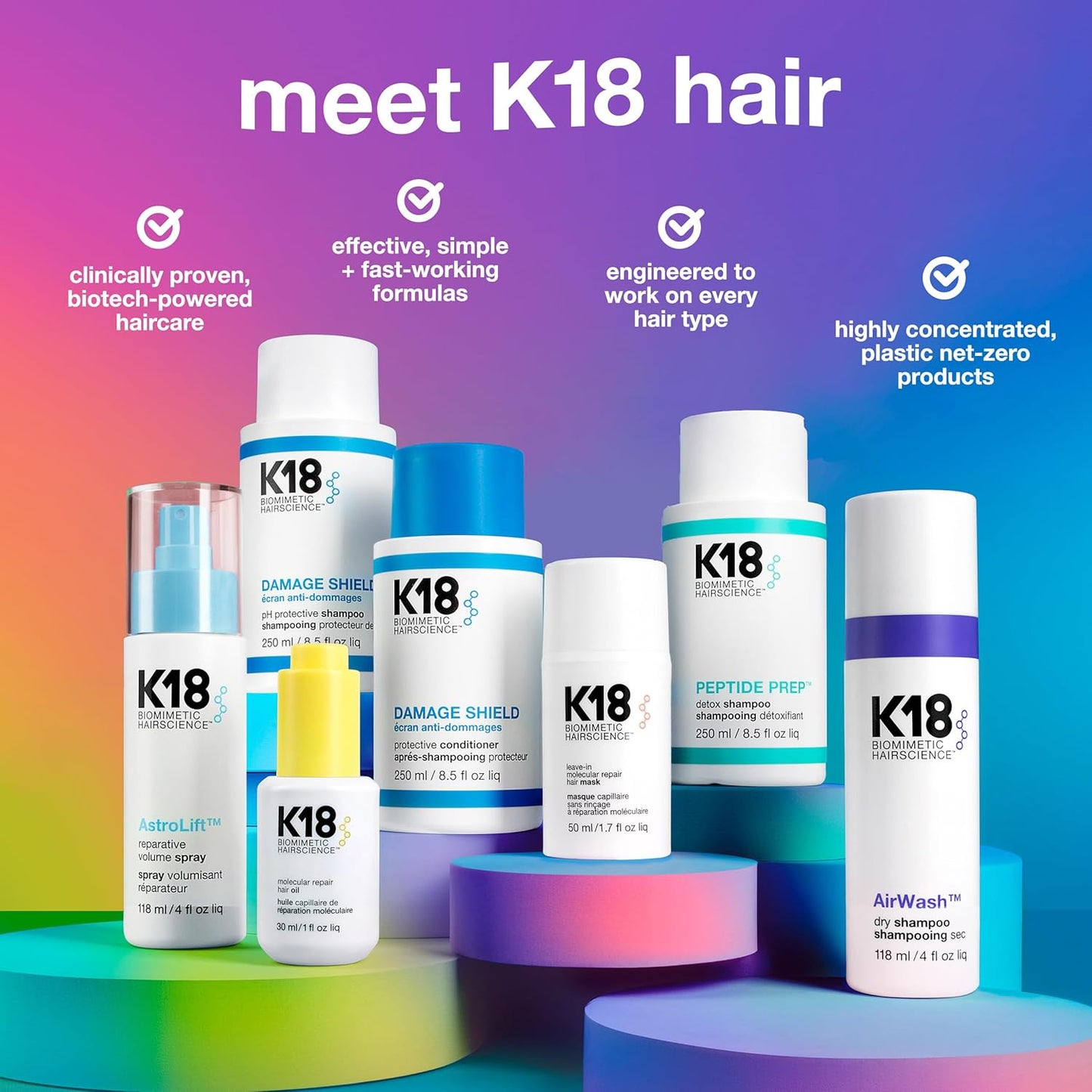 Leave-In Molecular Hair Mask, Repairs Dry or Damaged Hair, Reverse Hair Damage from Bleach, Color, Chemical Services & Heat