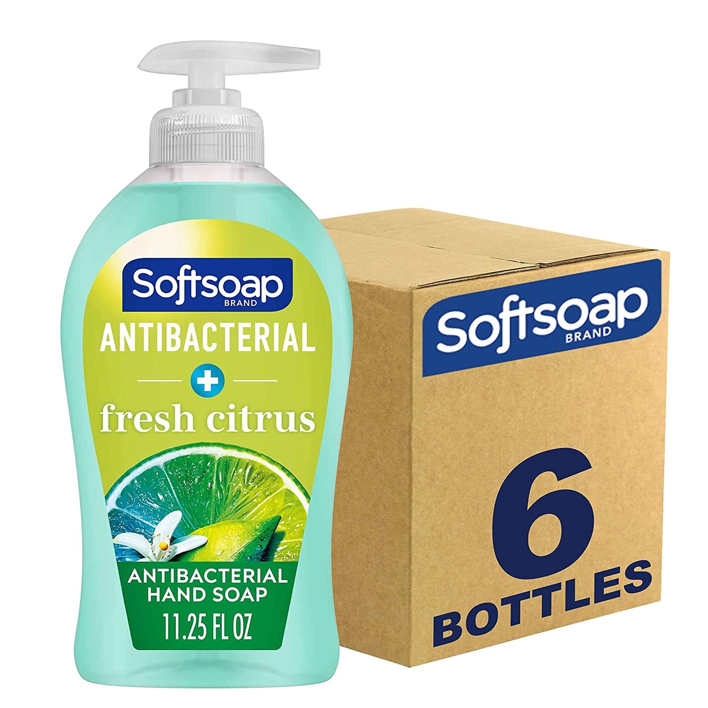 44571 Antibacterial Hand Soap, Crisp Clean, 11 1/4 Oz Pump Bottle, 6/Carton