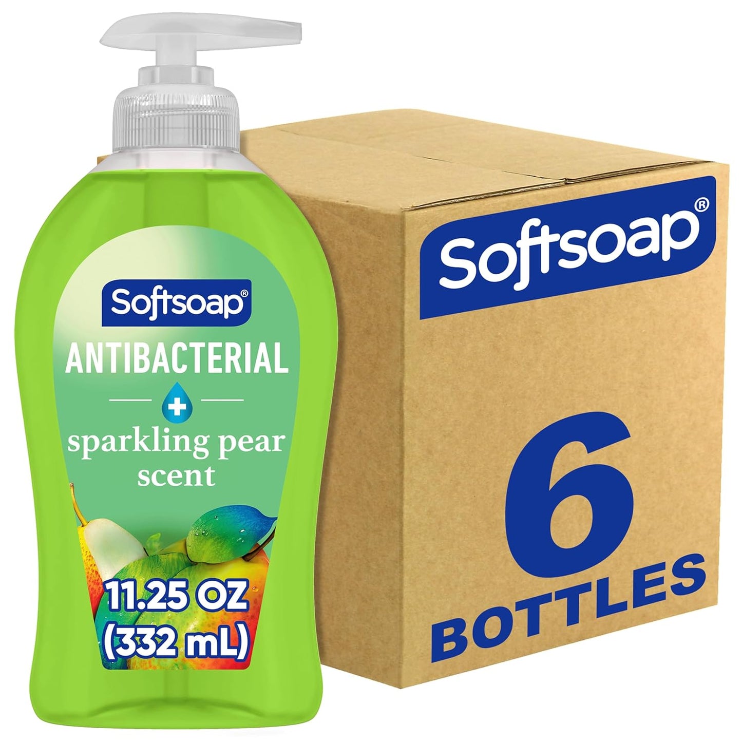 44571 Antibacterial Hand Soap, Crisp Clean, 11 1/4 Oz Pump Bottle, 6/Carton