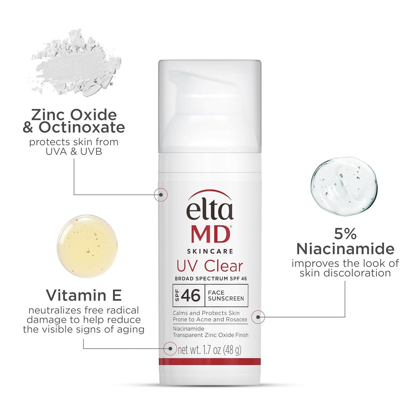 UV Clear Face Sunscreen SPF 46, Oil-Free Sunscreen with Zinc Oxide, Dermatologist Recommended