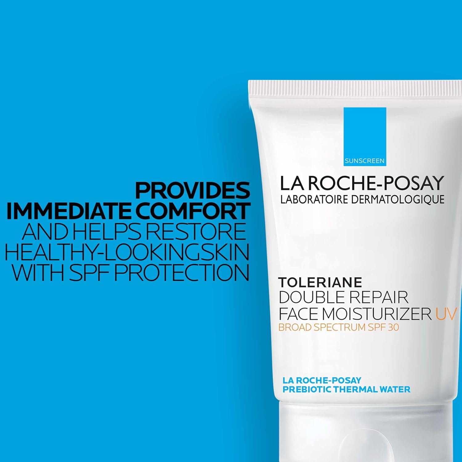 Toleriane Double Repair UV SPF Moisturizer for Face, Daily Facial Moisturizer with Sunscreen SPF 30, Niacinamide and Glycerin, Oil Free, Moisturizing Sun Protection