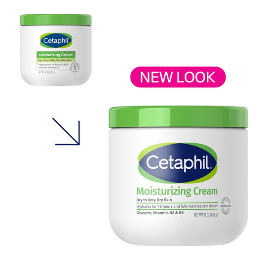Face & Body Moisturizer, Hydrating Moisturizing Cream for Dry to Very Dry, Sensitive Skin, NEW 16 Oz 2 Pack, Fragrance Free, Non-Comedogenic, Non-Greasy
